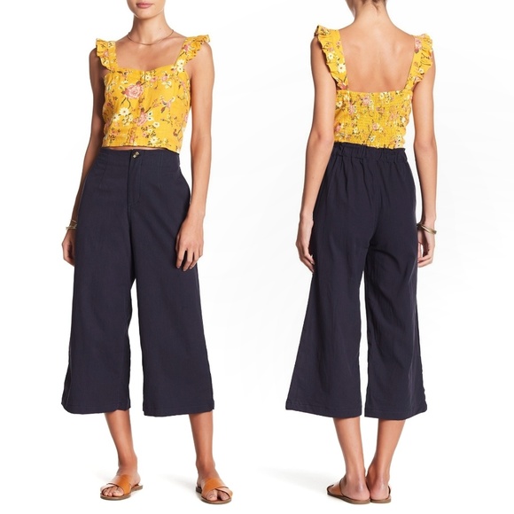 Good Luck Gem Pants - GOOD LUCK GEM high waist cropped wide leg pants